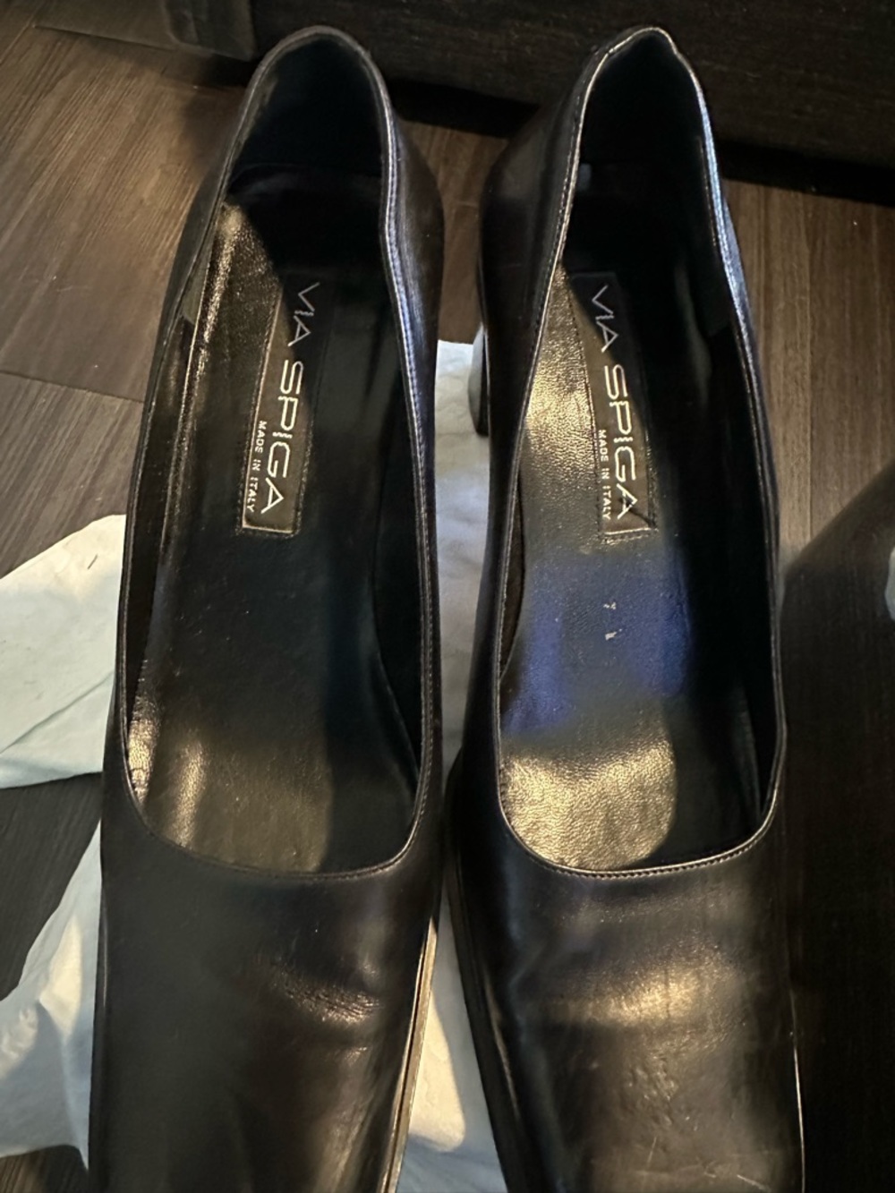 VIA SPIGA Black Leather Women's Pumps 8.5